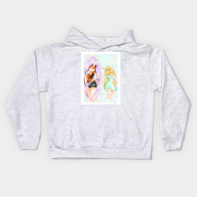 Gemini Zodiac Sign Kids Hoodie by XoXy24